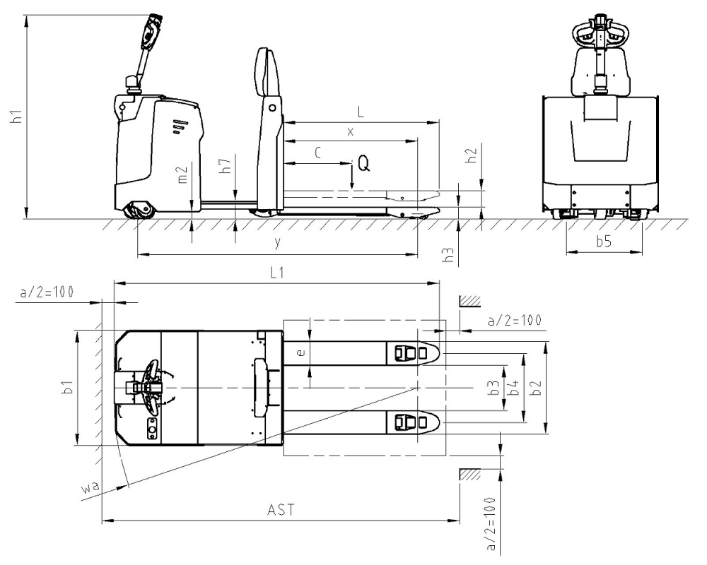 Size of low level order picker