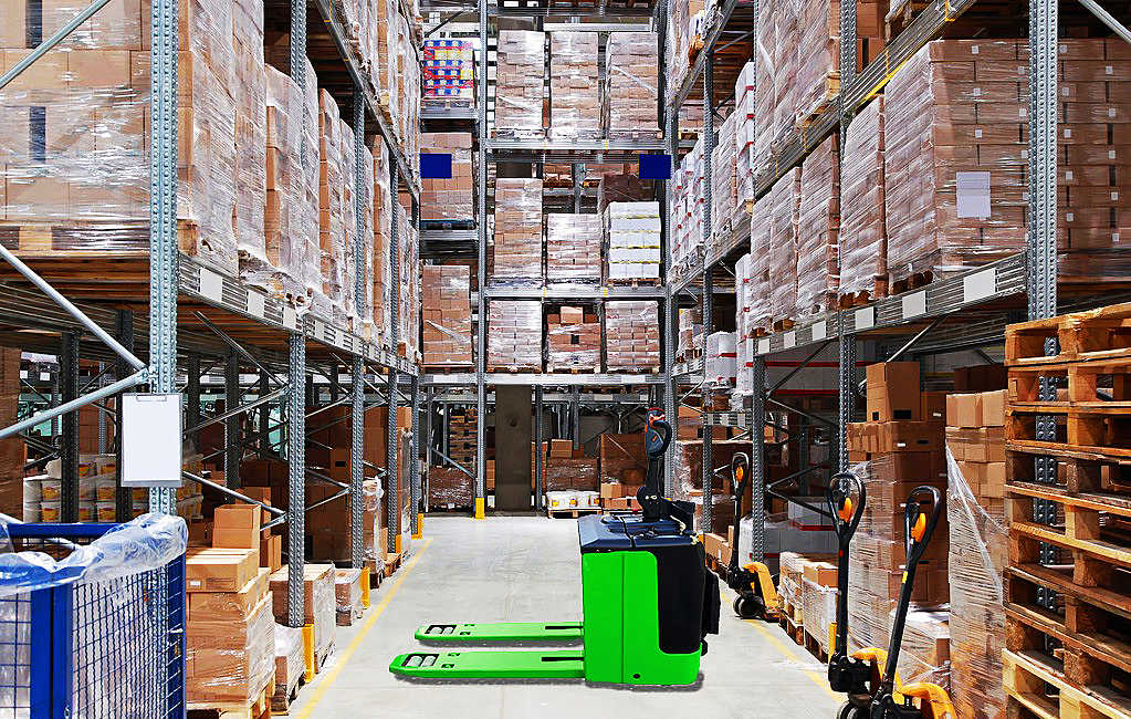 Application Of Stand On Type Electric Pallet Truck Application Of Stand On Type Electric Pallet Truck