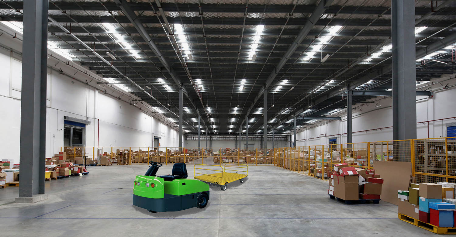 Application of 4.0-6.0 Tons Electric Seated Type Tow Tractor Application of 4.0-6.0 Tons Electric Seated Type Tow Tractor