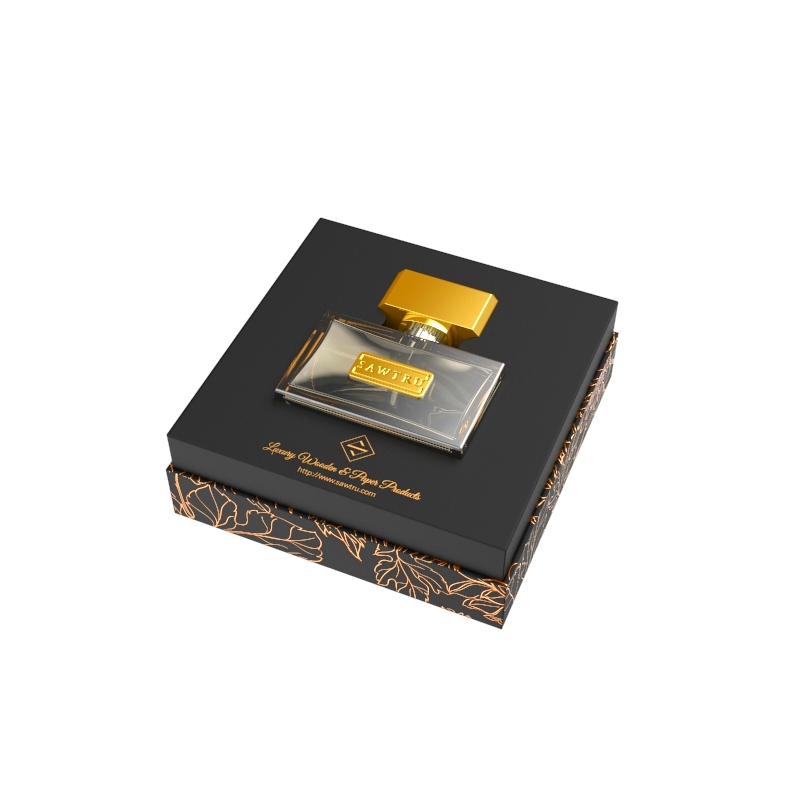 Custom Luxury Empty Black Base and Lid Perfume Package Box