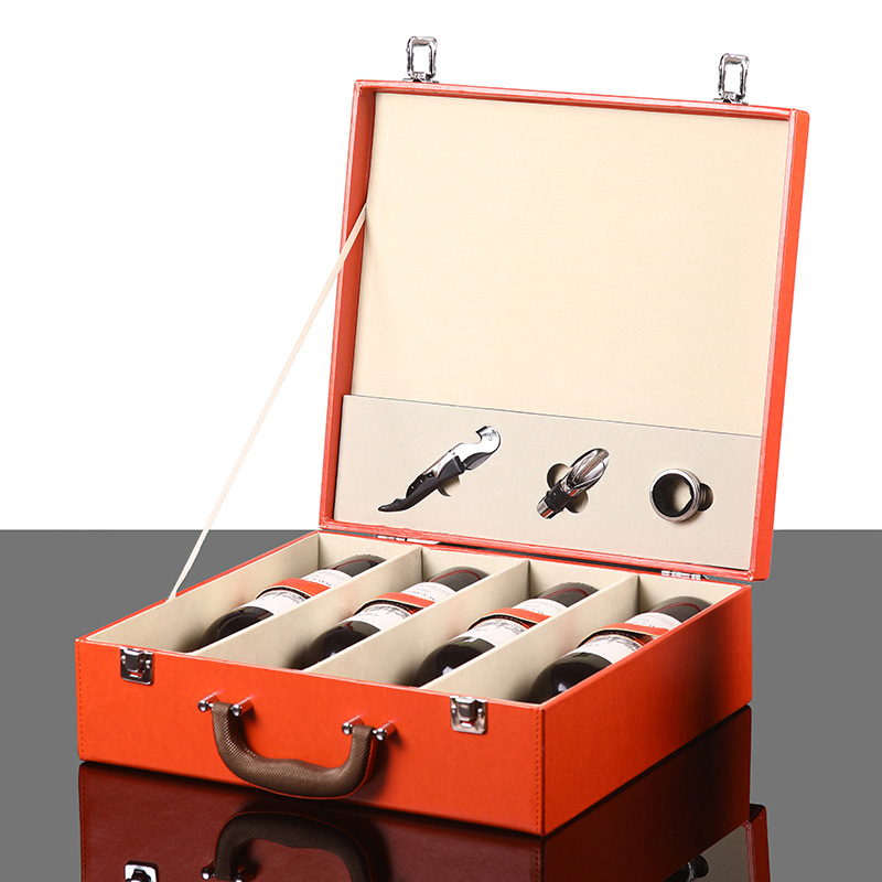 Wholesale High-Quality Leather Red Wine Packaging Box Wholesale High-Quality Leather Red Wine Packaging Box