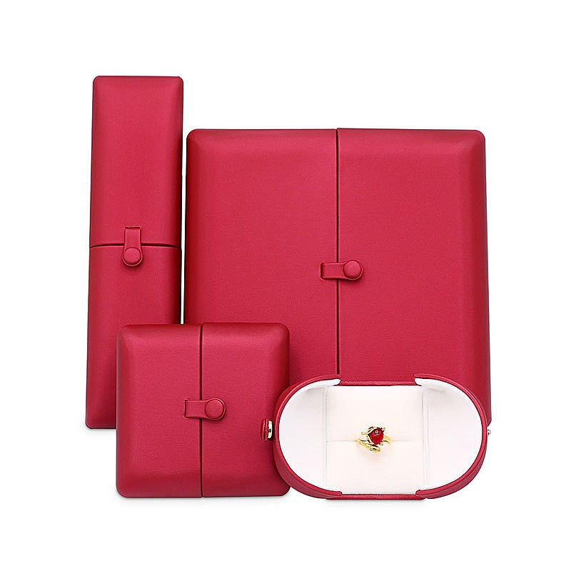 Custom Double Doors PU Leather Deerskin Velvet Folio Ring Pendant Necklace Pearl Box Custom Double Doors PU Leather Deerskin Velvet Folio Ring Pendant Necklace Pearl Box