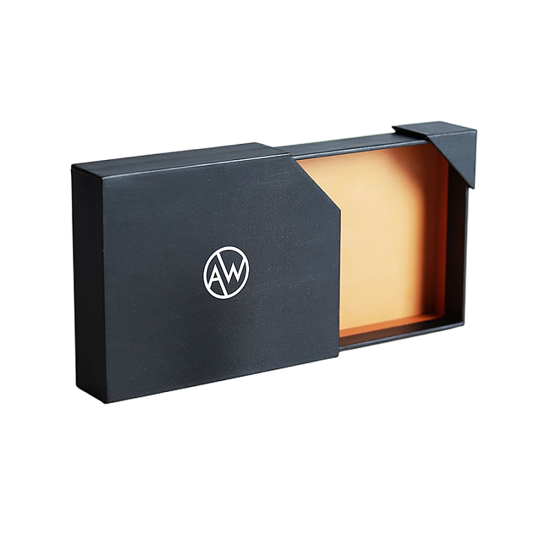Custom Gold Logo Black Gift Paper Box for Shirt Belt Wallet Watch