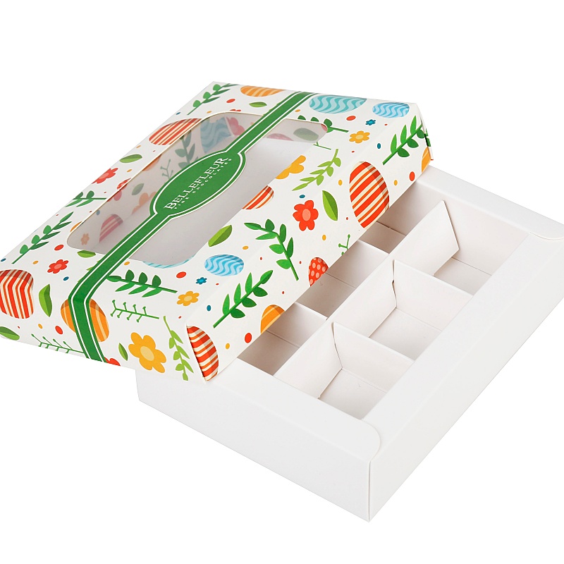 Hot Sale Lattice Empty White Chocolate Box with Clear Pvc Window Hot Sale Lattice Empty White Chocolate Box with Clear Pvc Window