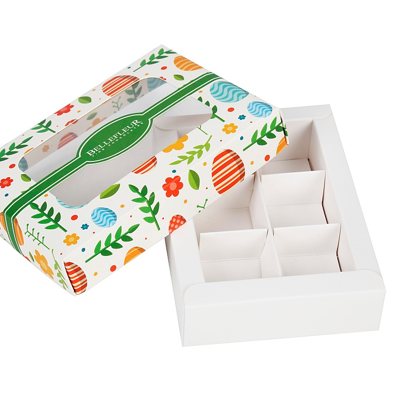 Hot Sale Lattice Empty White Chocolate Box with Clear Pvc Window Hot Sale Lattice Empty White Chocolate Box with Clear Pvc Window