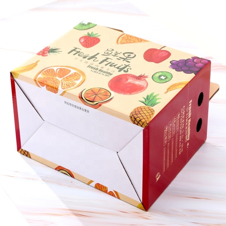 Custom Logo Transport Packaging Box With Handle For Fruit and Vegetable Custom Logo Transport Packaging Box With Handle For Fruit and Vegetable