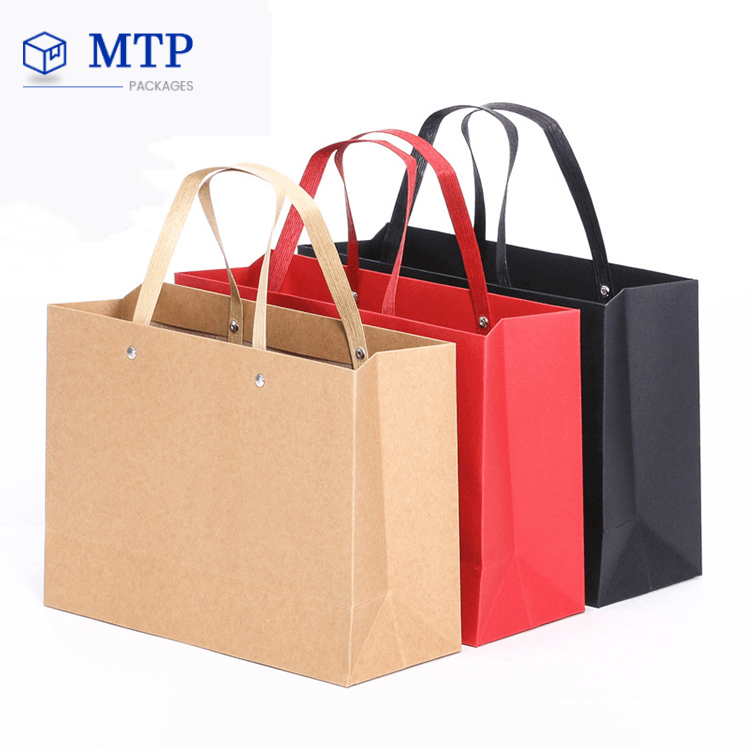 Custom High Quality Kraft Paper Shopping Bag