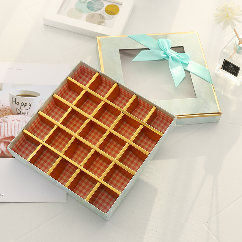 Valentine's Day Square Clear Top Chocolate Box with Paper Compartment Valentine's Day Square Clear Top Chocolate Box with Paper Compartment