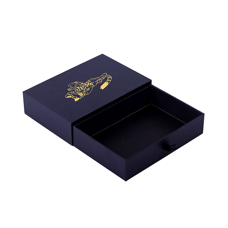 Custom Luxury Elegant Black Drawer Cardboard Paper Box