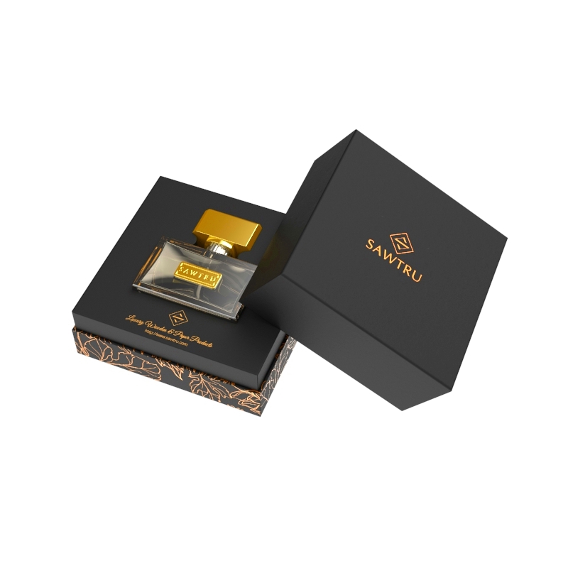 Custom Luxury Empty Black Base and Lid Perfume Package Box Custom Luxury Empty Black Base and Lid Perfume Package Box