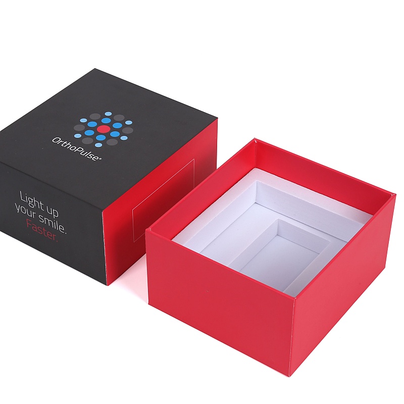 Custom Logo Luxury Matt Black Two Pieces Gift Box with EVA Foam Insert