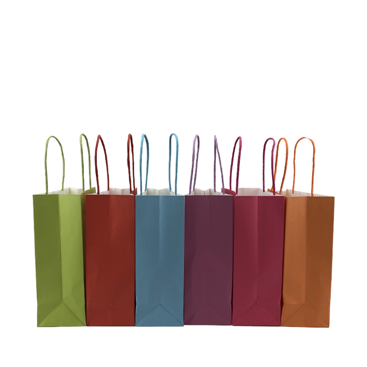 Factory Directly Kraft Paper Gift Bag with Twisted Handle