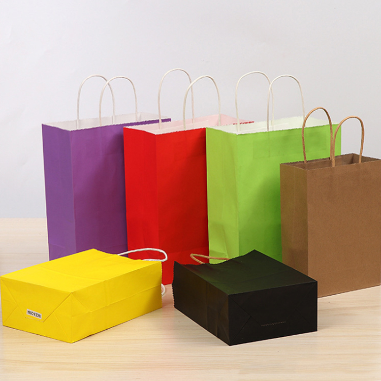 Recyclable Teal Kraft Paper Bag 10kg with Handles