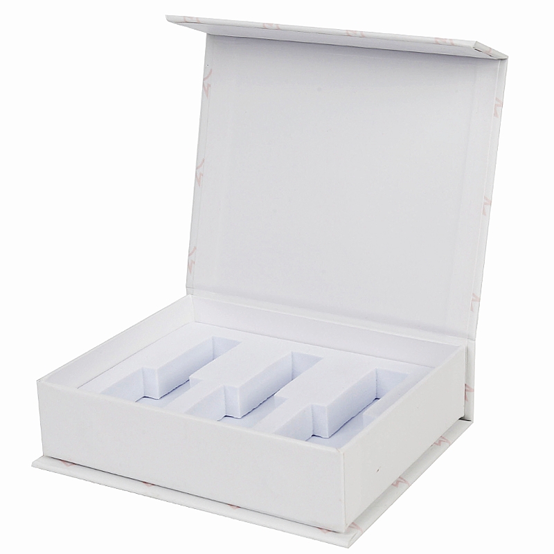 Custom White Oil Bottle Magnetic Gift Box with EVA Foam Insert