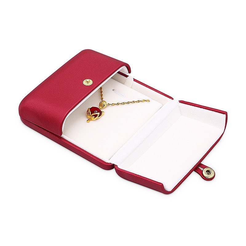 Custom Double Doors PU Leather Deerskin Velvet Folio Ring Pendant Necklace Pearl Box