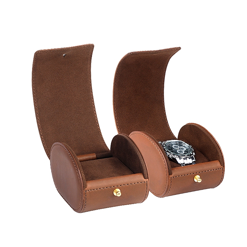 Custom with Logo Velvet Pillow Leather Watch Box Custom with Logo Velvet Pillow Leather Watch Box