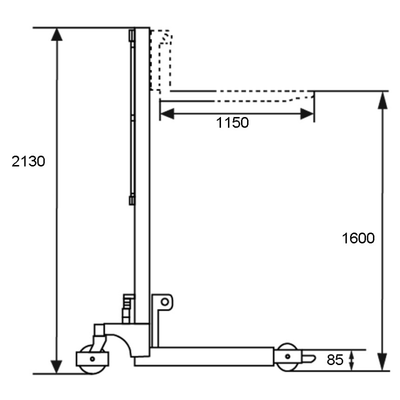 Size of Hydraulic Manual Pallet Stacker