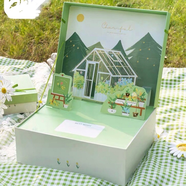 Custom Green Small Fresh Natural Birthday Gift  Packaging Box