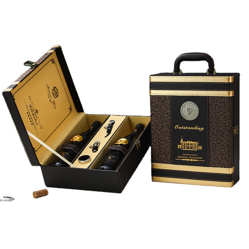 Hot Sale Nice Gift Shipping Packaging Wine Boxes for 2 Bottle Red Wine Hot Sale Nice Gift Shipping Packaging Wine Boxes for 2 Bottle Red Wine