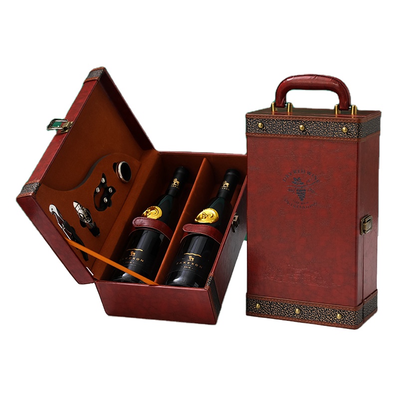 Hot Sale Nice Gift Shipping Packaging Wine Boxes for 2 Bottle Red Wine