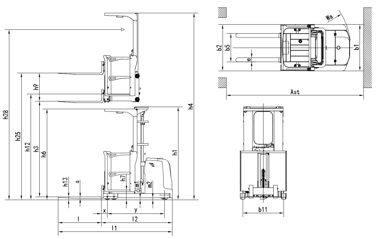 Size of electric order picker Size of electric order picker