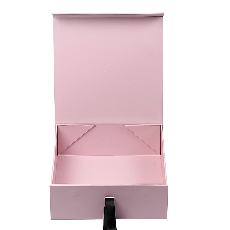 Custom Printed Magnetic Folding Gift Packaging Boxes with Ribbon 