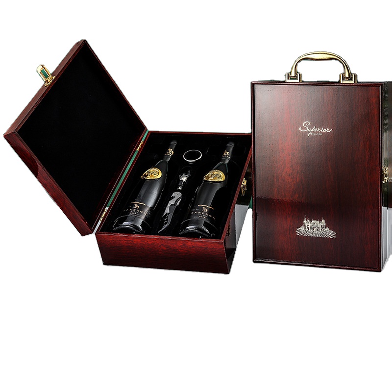 Hot Sale Nice Gift Shipping Packaging Wine Boxes for 2 Bottle Red Wine
