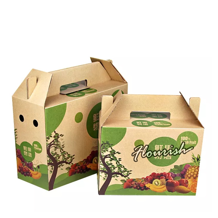Custom Logo Transport Packaging Box With Handle For Fruit and Vegetable Custom Logo Transport Packaging Box With Handle For Fruit and Vegetable