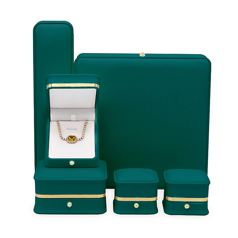 Gold Edge Round Buckle Corner Convex Edge Jewelry Box for Ring Pendant Bracelet