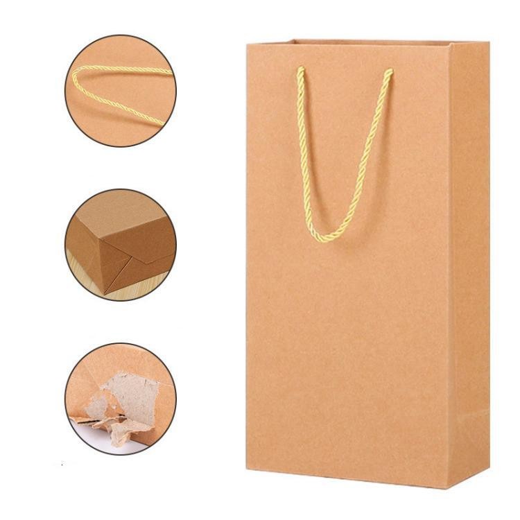Custom Print Logo Eco Friendly Paper Gift Bags With Handles For Wine Custom Print Logo Eco Friendly Paper Gift Bags With Handles For Wine