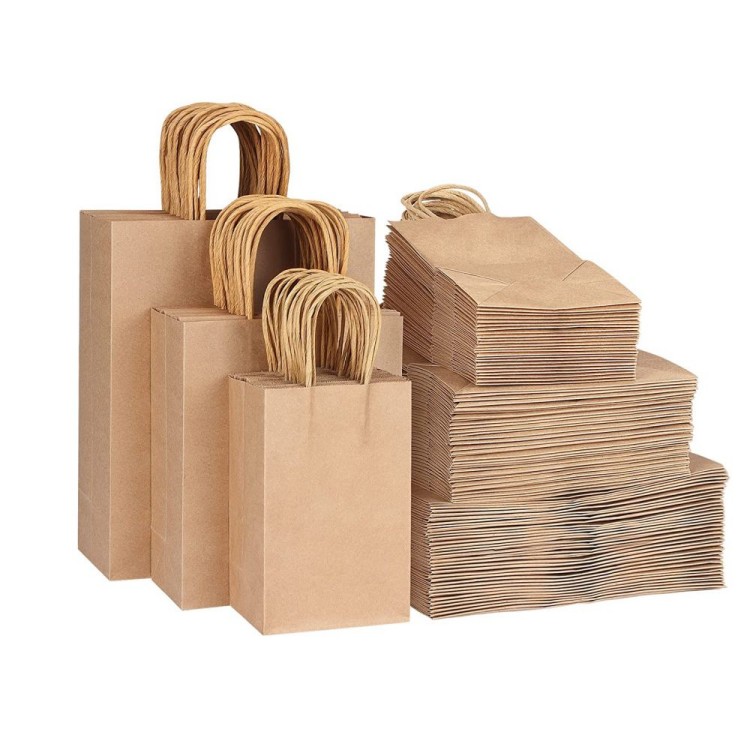 Custom Brown Kraft Craft Paper Bag With Handles For Shopping Custom Brown Kraft Craft Paper Bag With Handles For Shopping