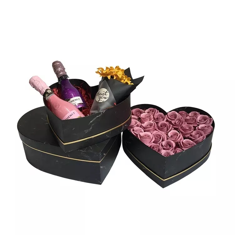 Custom High-Quality Heart Shape Boxes for Bouquets Flower Custom High-Quality Heart Shape Boxes for Bouquets Flower