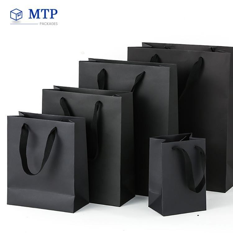 Custom High Quality Black Brown Kraft Paper Shopping Bag Custom High Quality Black Brown Kraft Paper Shopping Bag