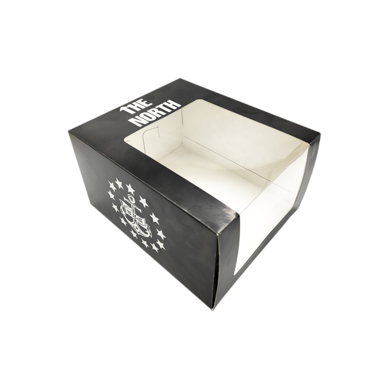 Custom Logo Baseball Cap Paper Packaging Box with Clear Window Custom Logo Baseball Cap Paper Packaging Box with Clear Window