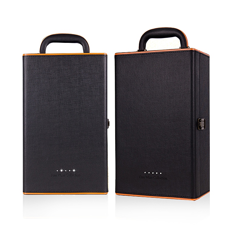Luxury Portable Leather Wine Gift Boxes Single Bottle One Clear Wine Glass Box Luxury Portable Leather Wine Gift Boxes Single Bottle One Clear Wine Glass Box
