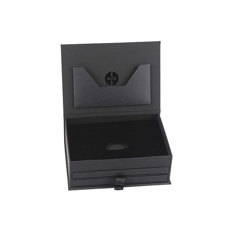 Custom Luxury Black Tactile Paper Touch Drawer Gift Boxes Packaging