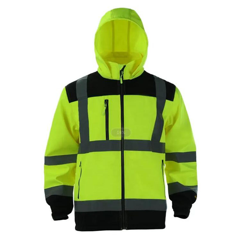 Hi vis softshell jacket with hood