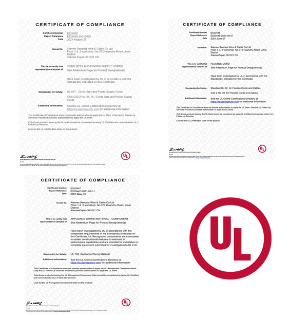 Seebest UL Certificates