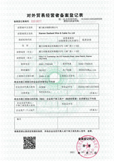 Seebest Foreign Trade License Seebest Foreign Trade License