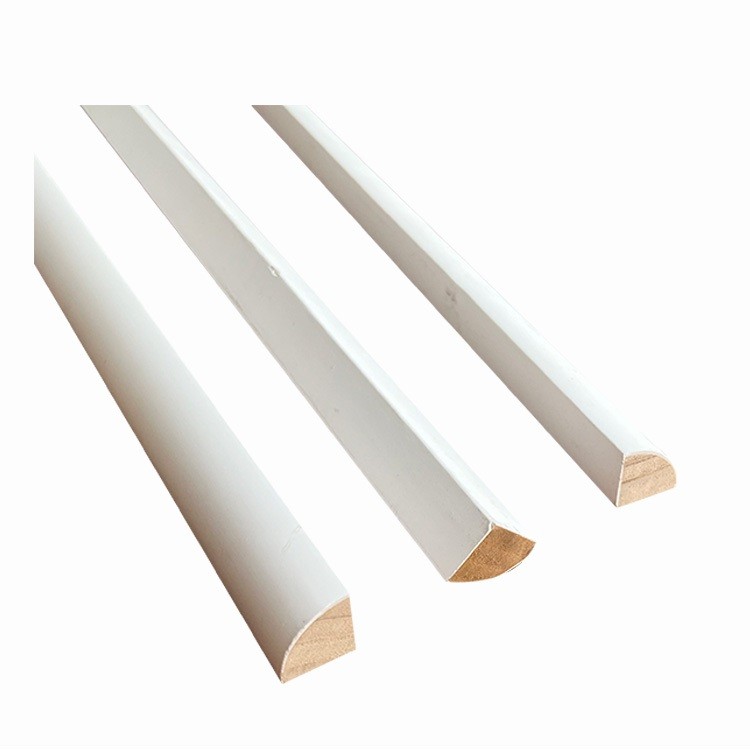 Gesso primed quarter round baseboard