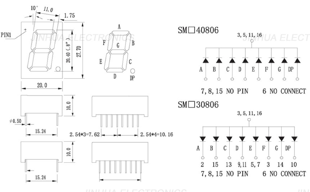 common cathode seven segment led display