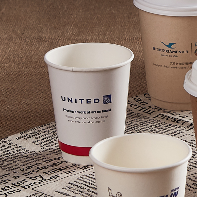 airline paper cup detail