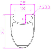 Wide 25mm tubeless wheel