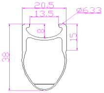 20.5mm wide carbon rim