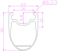 23mm Wide tubeless rim