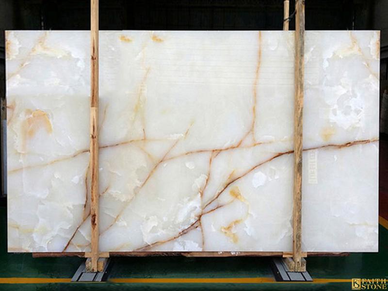 Gold Veins White Crystal Onyx Marble Slab Gold Veins White Crystal Onyx Marble Slab