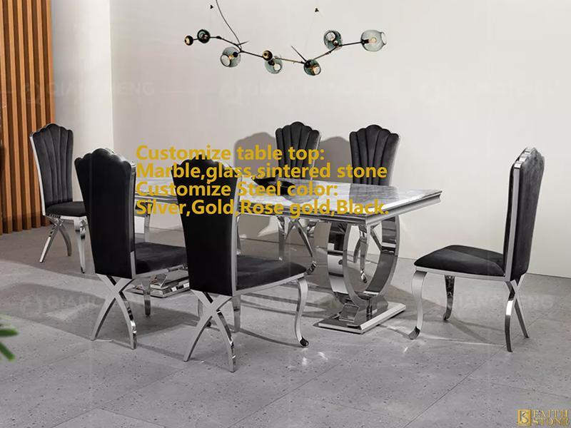 stainless steel marble dining table stainless steel marble dining table