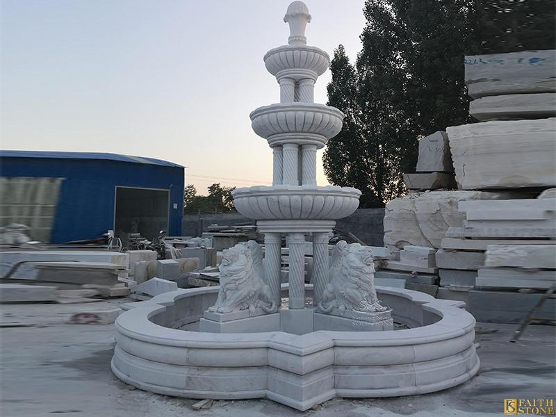 Marble Fountain with Lion Statue