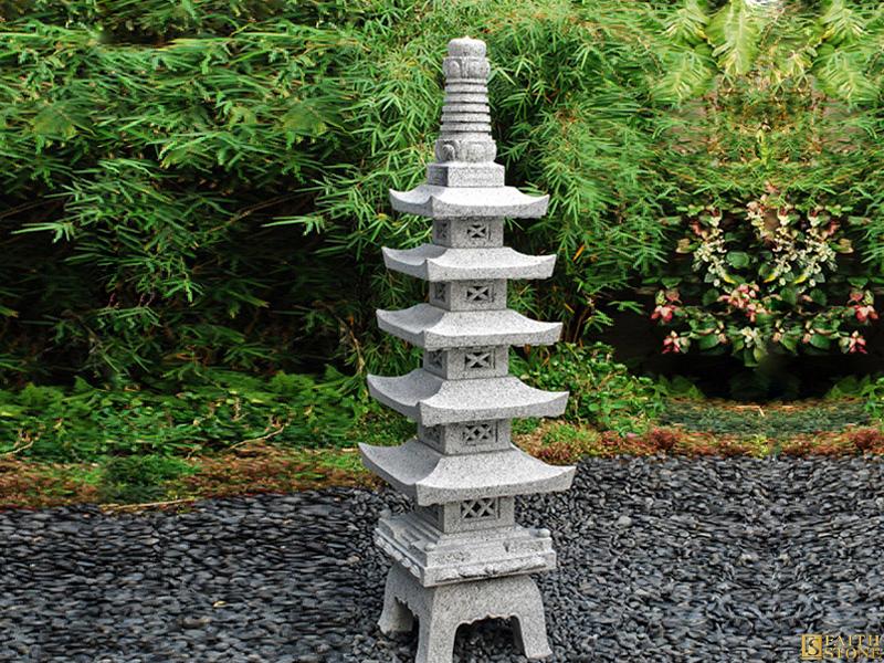 Granite Carved Pagoda Lantern Granite Carved Pagoda Lantern