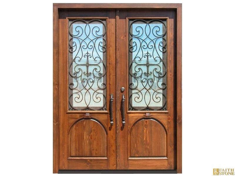 Solid wood iron front door Solid wood iron front door